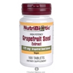 NutriBiotic Grapefruit Seed Extract Vegan Suitable Not Certified Kosher 100 Tablets