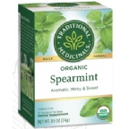 Traditional Medicinals Kosher Organic Herbal Spearmint Caffeine Free 16 Tea Bags