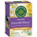 Traditional Medicinals Kosher Organic Laxative Smooth Move Chamomile Caffeine Free 6 Pack 16 Tea Bags