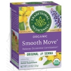 Traditional Medicinals Kosher Organic Smooth Move Herbal Tea Original Caffeine Free 6 Pack 16 Tea Bags