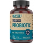 Deva Nutrition Premium Probiotic with FOS Prebiotics Vegan Suitable Not Certified Kosher  90 Capsule
