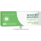 Seventh Generation Organic Cotton Tampons Super no Applicator 20 Count