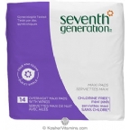 Seventh Generation Maxi Pads Overnight with Wings Chlorine Free 14 Count