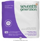 Seventh Generation Ultra Thin Pads Overnight with Wings Chlorine Free 14 Count