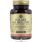 Solgar Kosher Folate 666 MCG DFE (400 Mcg Folic Acid) 250 Tablets