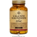 Solgar Kosher Calcium Magnesium Plus Zinc 100 Tablets