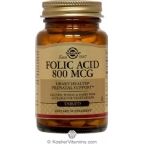 Solgar Kosher Folic Acid 800 Mcg 250 Tablets