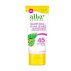 Alba Botanica Sweet Pea Sheer Shield Sunscreen SPF 45 3 oz