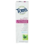 Toms Of Maine Kosher Natural Antiplaque and Whitening Fluoride-Free Toothpaste Spearmint Pack of 6 4.5 OZ