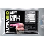 NutraBio Kosher 100% Whey Protein Isolate Strawberry Ice Cream Dairy - To-Go-Pack 1 OZ