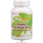 VegLife Vegan Cal-Mag Zinc Vegan Vegetarian Suitable Not Certified Kosher 120 Vegan Capsules