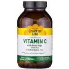 Country Life Kosher Vitamin C 1000 mg with Rose Hip Time Release 250 Tablets