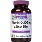 Bluebonnet Kosher Vitamin C-500 mg Plus Rose Hips  180 Vegetable Capsules