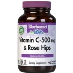 Bluebonnet Kosher Vitamin C-500 mg Plus Rose Hips 90 Vegetable Capsules