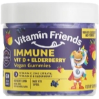 Vitamin Friends Kosher Immune Vitamin D + Elderberry Gummies Raspberry Lemon Flavor 60 Jellies