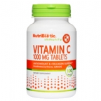 NutriBiotic Vitamin C (Ascorbic Acid) 1000 mg Vegan Suitable Not Certitified Kosher 100 Tablets