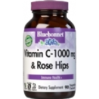 Bluebonnet Kosher Vitamin C-1000 mg Plus Rose Hips  90 Vegetable Capsules