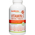 NutriBiotic Vitamin C (Ascorbic Acid) 1000 mg Vegan Suitable Not Certitified Kosher 500 Tablets