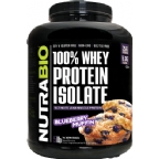 NutraBio Kosher 100% Whey Protein Isolate Blueberry Muffin Dairy 5 LB