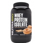 NutraBio Kosher 100% Whey Protein Isolate Cinnamon Sugar Donut Dairy 2 Lb