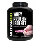 NutraBio Kosher 100% Whey Protein Isolate Strawberry Ice Cream Dairy 5 Lb