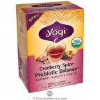 Yogi Tea Kosher Organic Cranberry Spice Probiotic Balance 16 Tea Bags