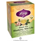 Yogi Tea Kosher Organic Green Tea Blueberry Slim Life Pack Of 6 16 Tea Bags