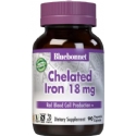 Bluebonnet Kosher Albion Chelated Iron 18 mg (Gentle Ferrous Bisglycinate) 90 Vegetable Capsules