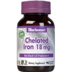 Bluebonnet Kosher Albion Chelated Iron 18 mg (Gentle Ferrous Bisglycinate) 90 Vegetable Capsules