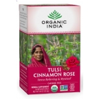 Organic India Kosher Tulsi Cinnamon Rose Caffeine Free Pack of 6 18 Tea Bags