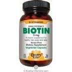 Country Life Kosher High Potency Biotin 5 Mg 120 Vegetarian Capsules