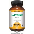 Country Life Kosher L-Lysine 1000 Mg with B6 100 Tablets