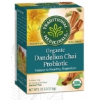 Traditional Medicinals Kosher Organic Tea - Dandelion Chai Probiotic 6 Pack 16 Lozenges
