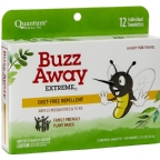 Quantum Health Buzz Away Extreme Natural Insect Repellant Towelettes Deet Free 12 Packets
