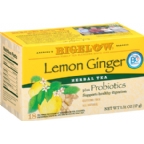Bigelow Kosher Lemon Ginger Herbal Tea with Probiotic 18 Tea Bags
