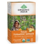 Organic India Kosher Tulsi Tea Turmeric Ginger Pack of 6 18 Tea Bags 18 Tea Bags