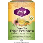 Yogi Tea Kosher Organic Green Tea Triple Echinacea 16 Tea Bags