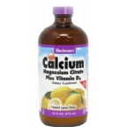 Bluebonnet Kosher Calcium Magnesium Citrate Plus Vitamin D3 Liquid Lemon Flavor 16 fl oz