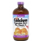 Bluebonnet Kosher Calcium Magnesium Citrate Plus Vitamin D3 Liquid Orange Flavor 16 fl oz