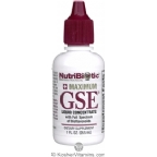 NutriBiotic Kosher Maximum GSE Liquid Concentrate with Full Spectrum of Bioflavonoids Topical Grapefruit Seed Extract 1 fl oz