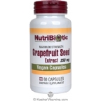 NutriBiotic Maximum Strength Grapefruit Seed Extract 250 Mg Vegetarian Suitable Not Certified Kosher 60 Vegan Capsules
