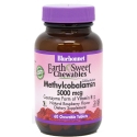 Bluebonnet Kosher EarthSweet Methylcobalamin (Vitamin B12) 5000 Mcg Chewable Raspberry Flavor 60 Tablets
