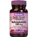 Bluebonnet Kosher EarthSweet Methylcobalamin (Vitamin B12) 1000 Mcg Chewable Raspberry Flavor 60 Tablets