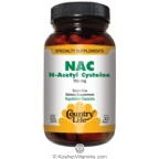 Country Life Kosher NAC N-Acetyl Cysteine 750 Mg 60 Vegetarian Capsules