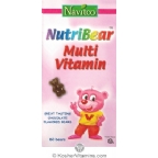 Navitco Kosher NutriBear Multi Vitamin with Iron Chewable Chocolate Flavor Dairy Cholov Yisroel 60 Bears