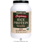 NutriBiotic Kosher Organic Rice Protein Vanilla 3 LB