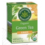 Traditional Medicinals Kosher Organic Green Tea with Ginger 16 Tea bags