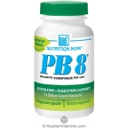 Nutrition Now PB8 Acidophilus Complex Vegetarian Suitable not Certified Kosher 120 Vegetarian Capsules