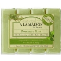 A La Maison Hand & Body Bar Soap Rosemary Mint 4 Pack 3.5 Oz