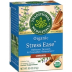 Traditional Medicinals Kosher Organic Stress Ease Tea -  Cinnamon 6 Pack 16 Tea bags
